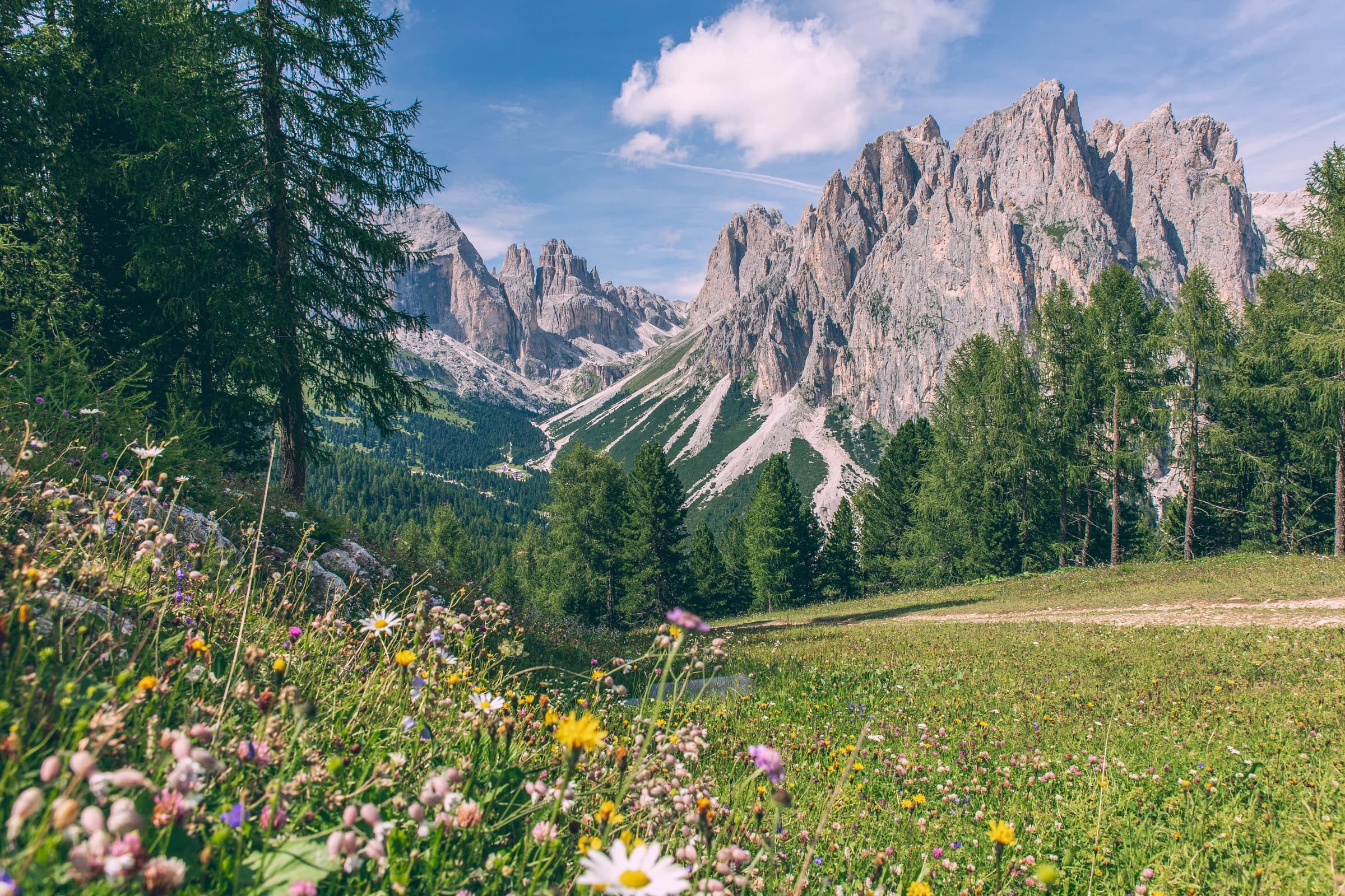 Vista Catinaccio al tramonto dal balcone di CostaLungaHouse, Passo Costalunga