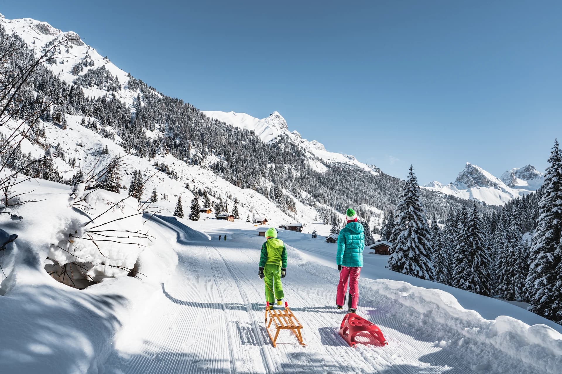 Bambini sulla pista da slittino Hubertus a Carezza