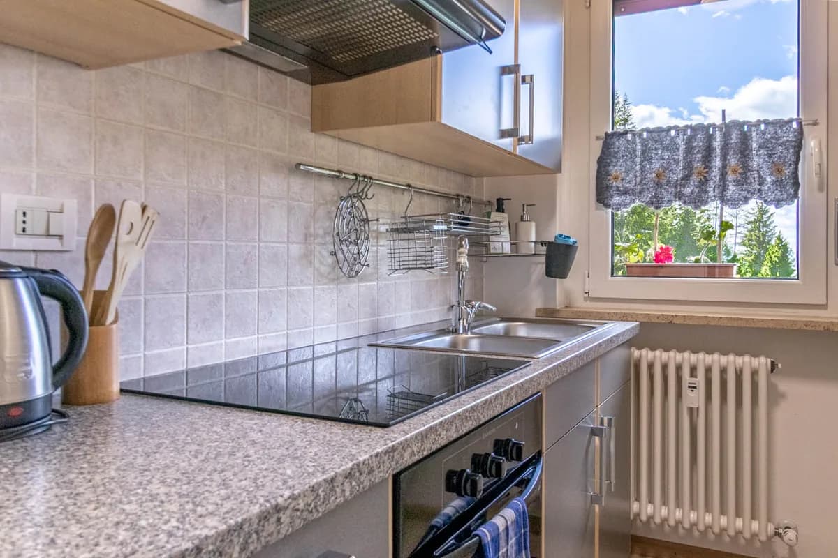 Fully equipped kitchen with modern appliances